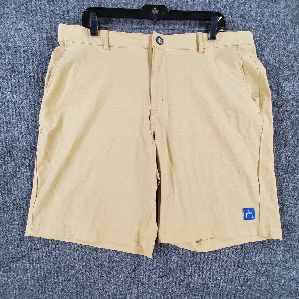 Guy Harvey Shorts Mens 36 GHV56054 Tan Stretch Hybrid Fishing Outdoor